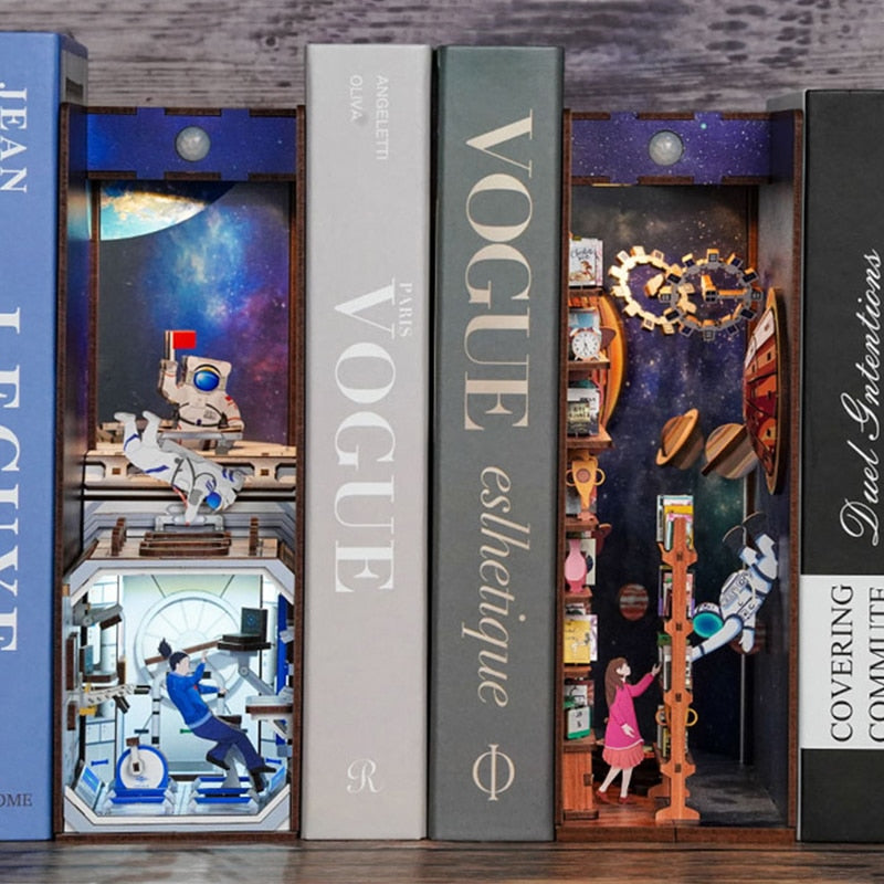 Explore Space DIY Book Nook Kit — open display view