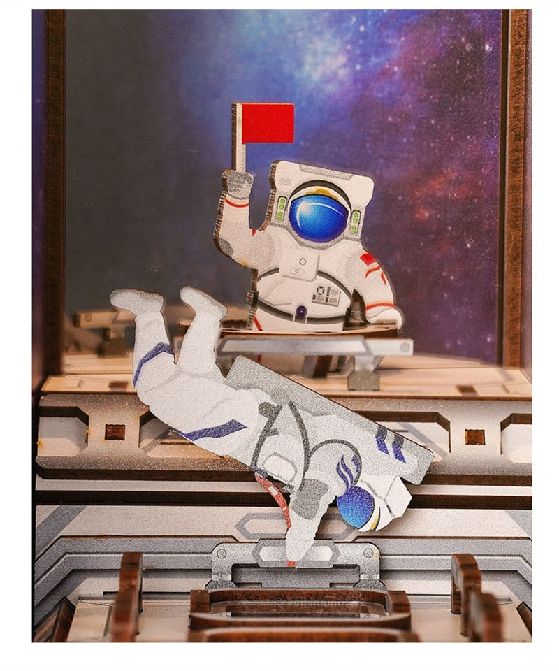 Explore Space DIY Book Nook Kit — box and pieces