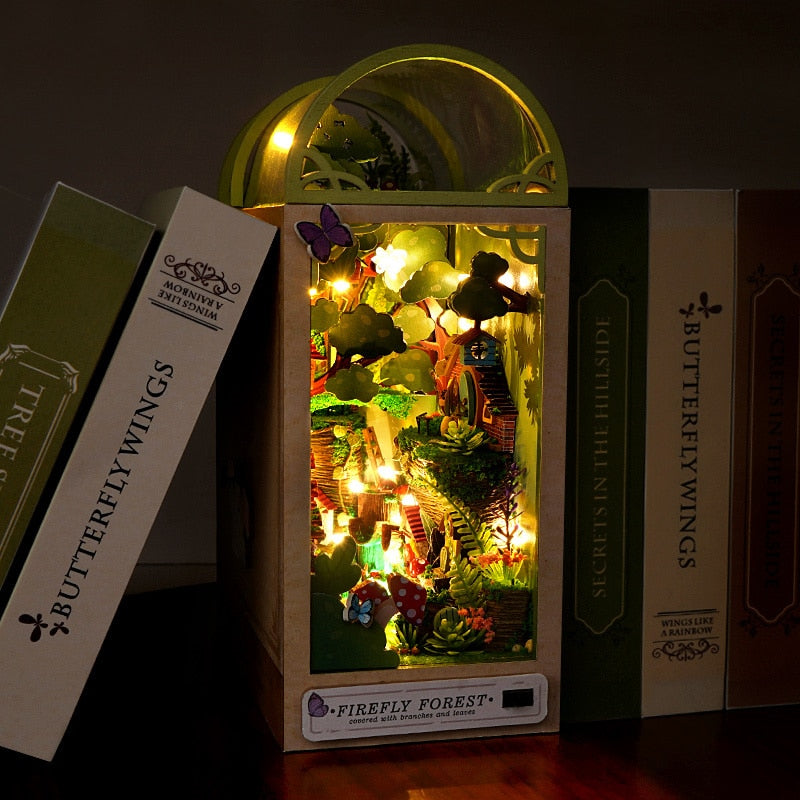 Firefly Forest DIY Book Nook Kit — open display view