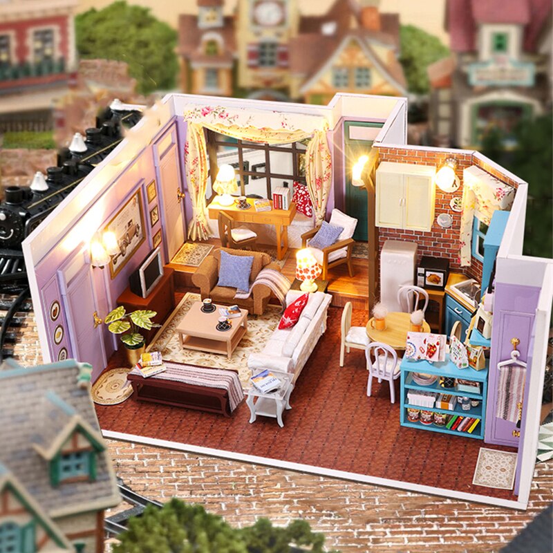 Monicas Apartment DIY Miniature House Kit — front angle