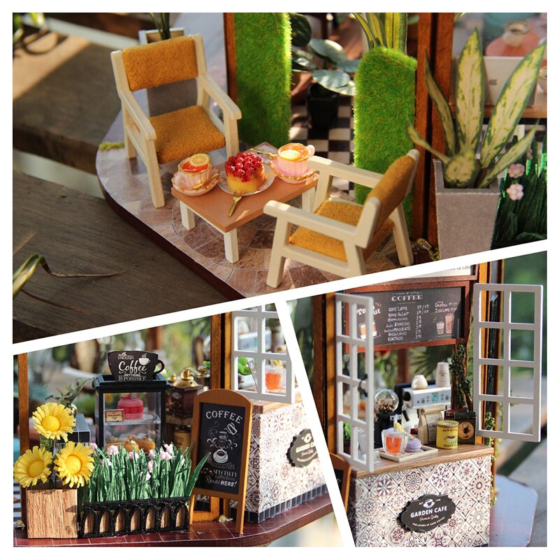 Cutebee Gd01a Garden Cafe DIY Dollhouse — scene view