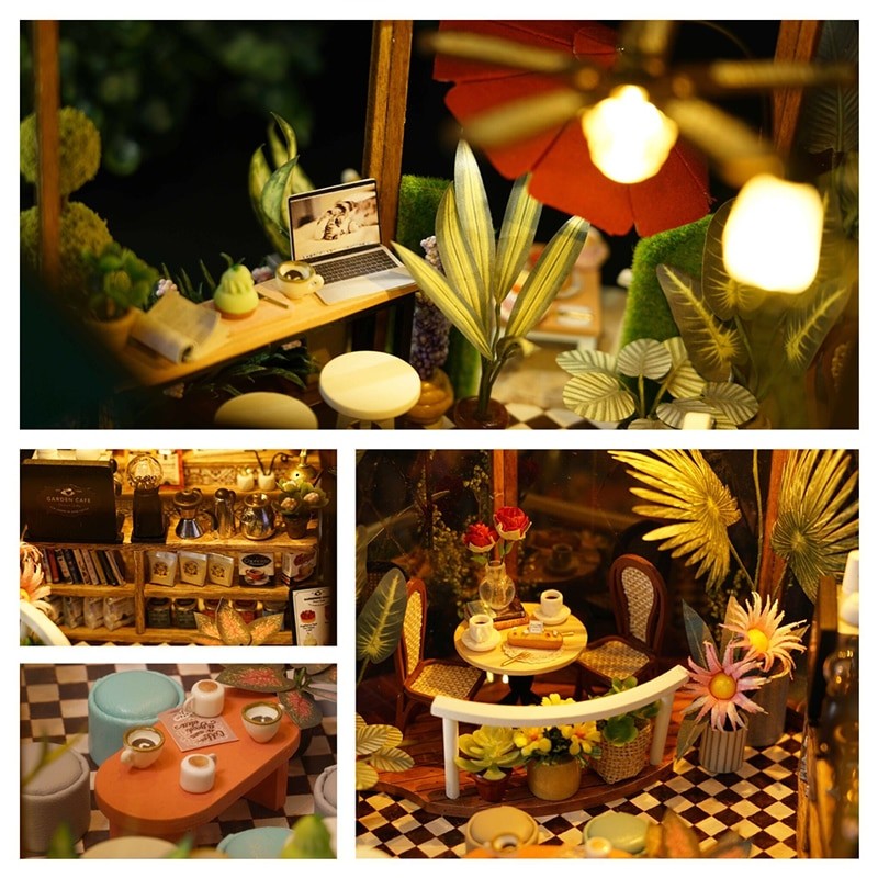 Cutebee Gd01a Garden Cafe DIY Dollhouse — box and pieces