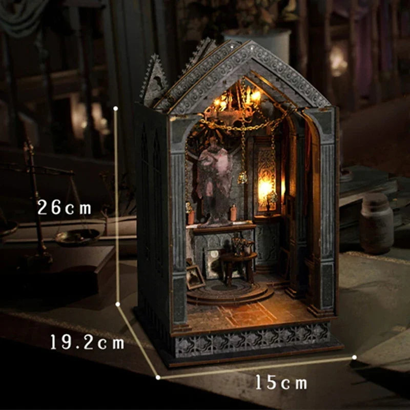 Gothic Architecture DIY Book Nook Kit — open display view