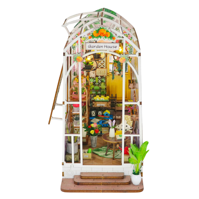 Garden House DIY Book Nook Kit — detalied side view