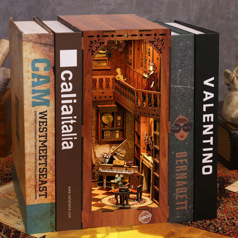 Grimm Cottage DIY Book Nook Kit — angled close-up