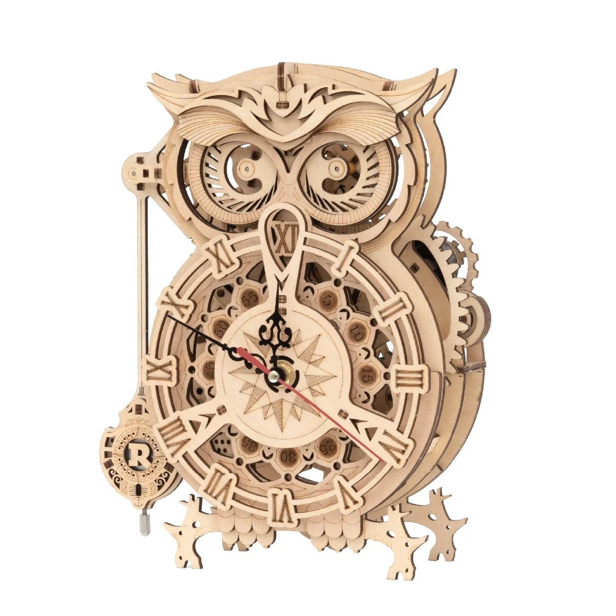 Robotime Rokr 3D Owl Desk Clock Kit LK503 – 161pcs DIY Wooden — main view