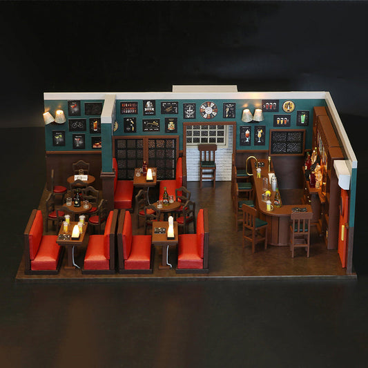 HIMYM Maclaren's Pub DIY Dollhouse Kit — detalied side view