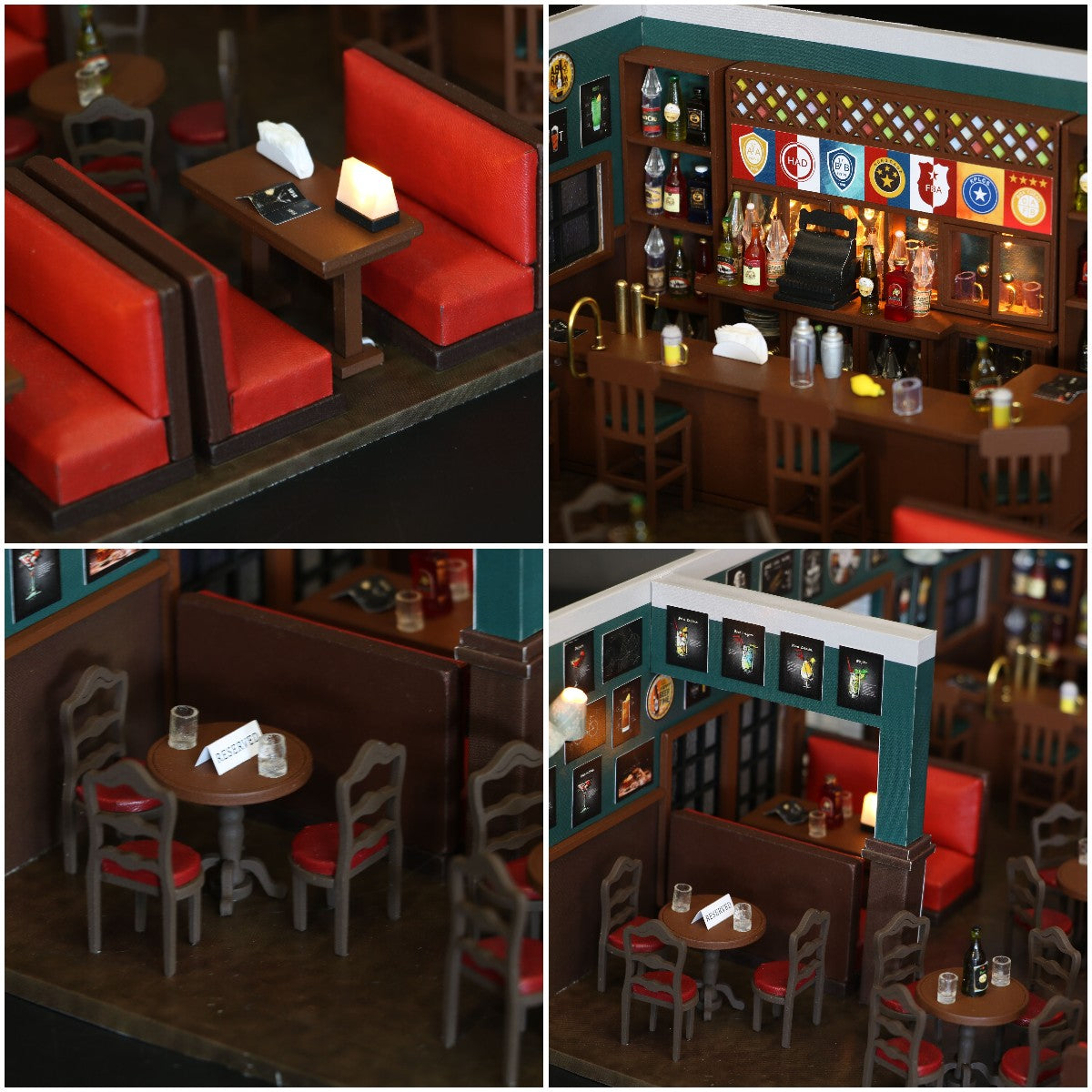 HIMYM Maclaren's Pub DIY Dollhouse Kit — open display view