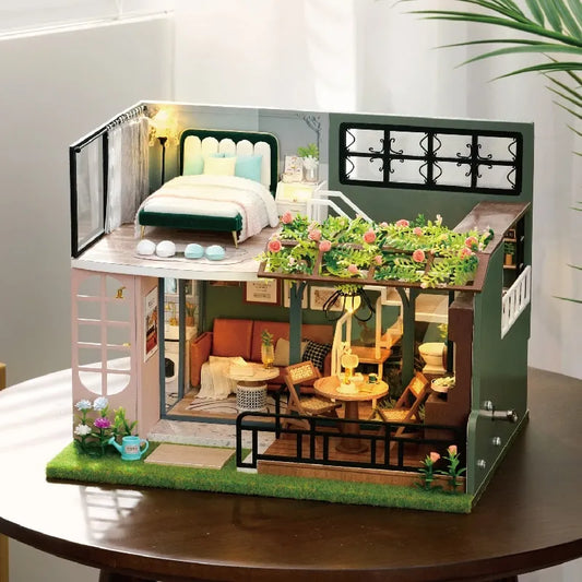 Half Of The Garden DIY Dollhouse Kit — detalied side view