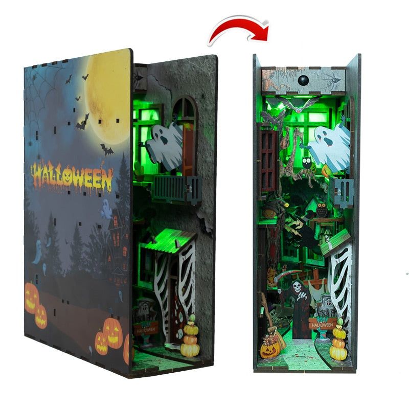 Halloween Alley Book Nook Kit — box and pieces