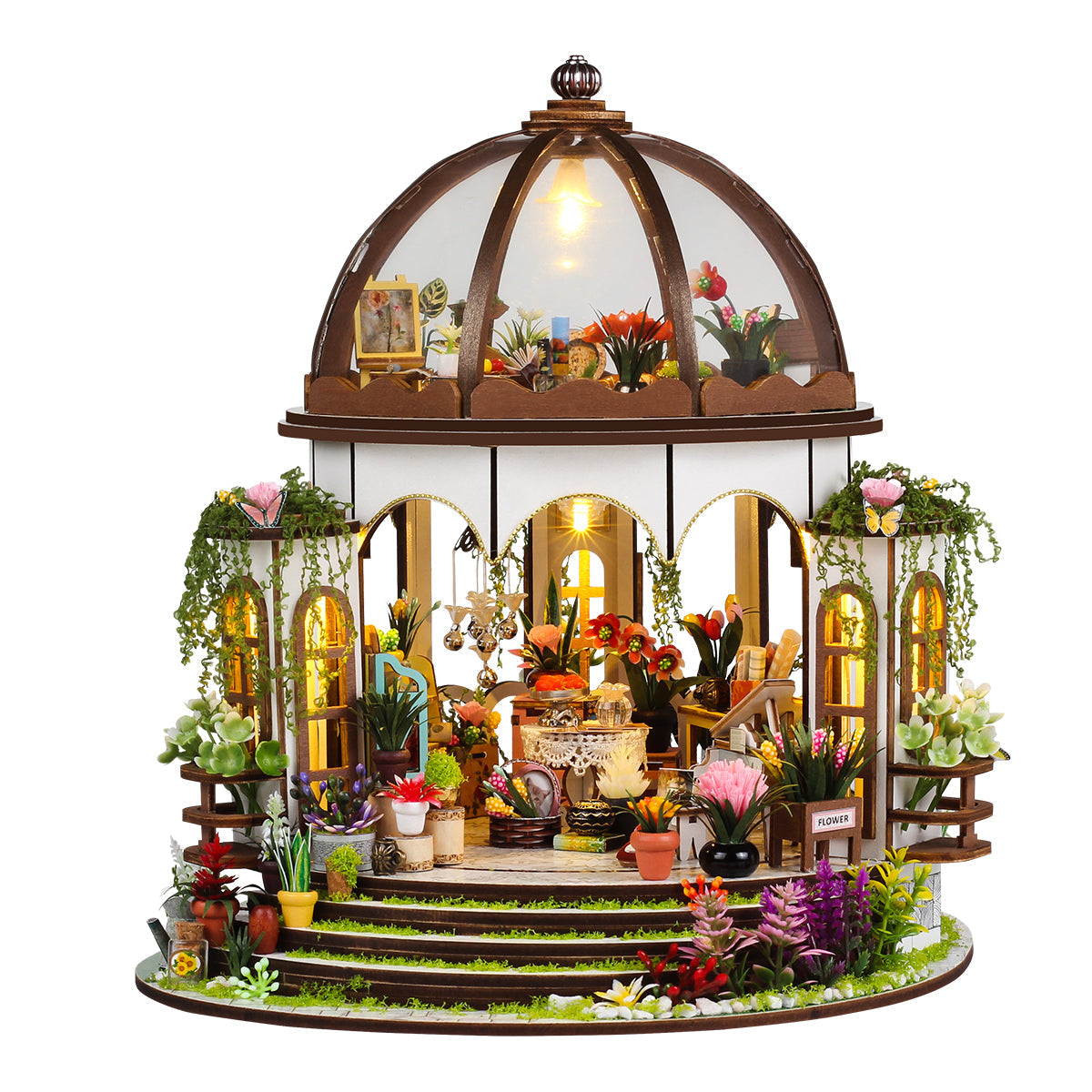 Hanging Garden DIY Dollhouse Kit — box and pieces