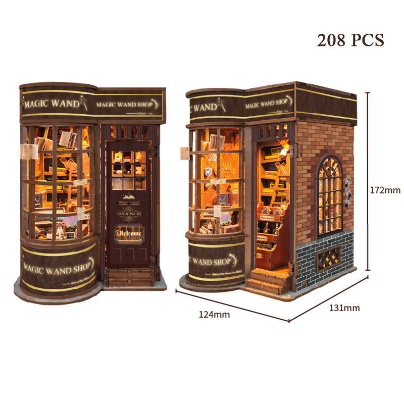 Enchanted Wand Shop DIY Book Nook Kit — angled close-up