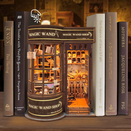 Enchanted Wand Shop DIY Book Nook Kit — detalied side view