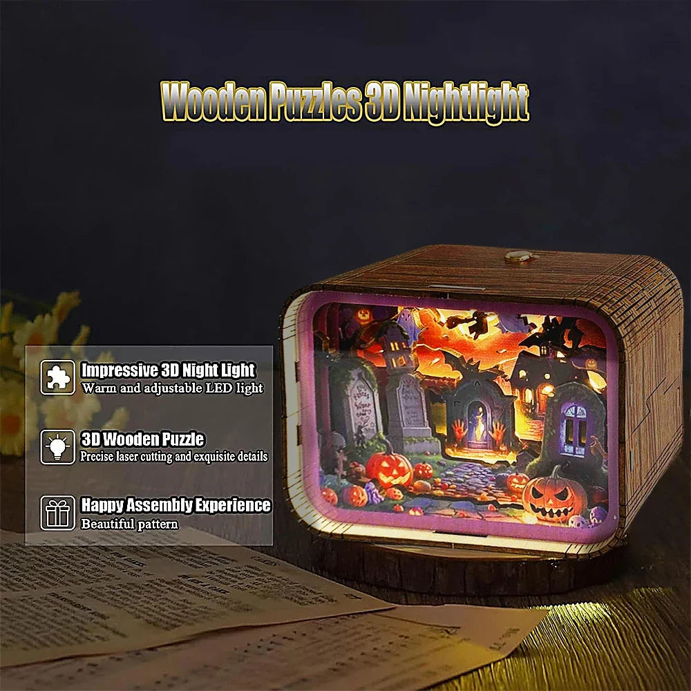 Halloween 3D Night Light Kit — angled close-up