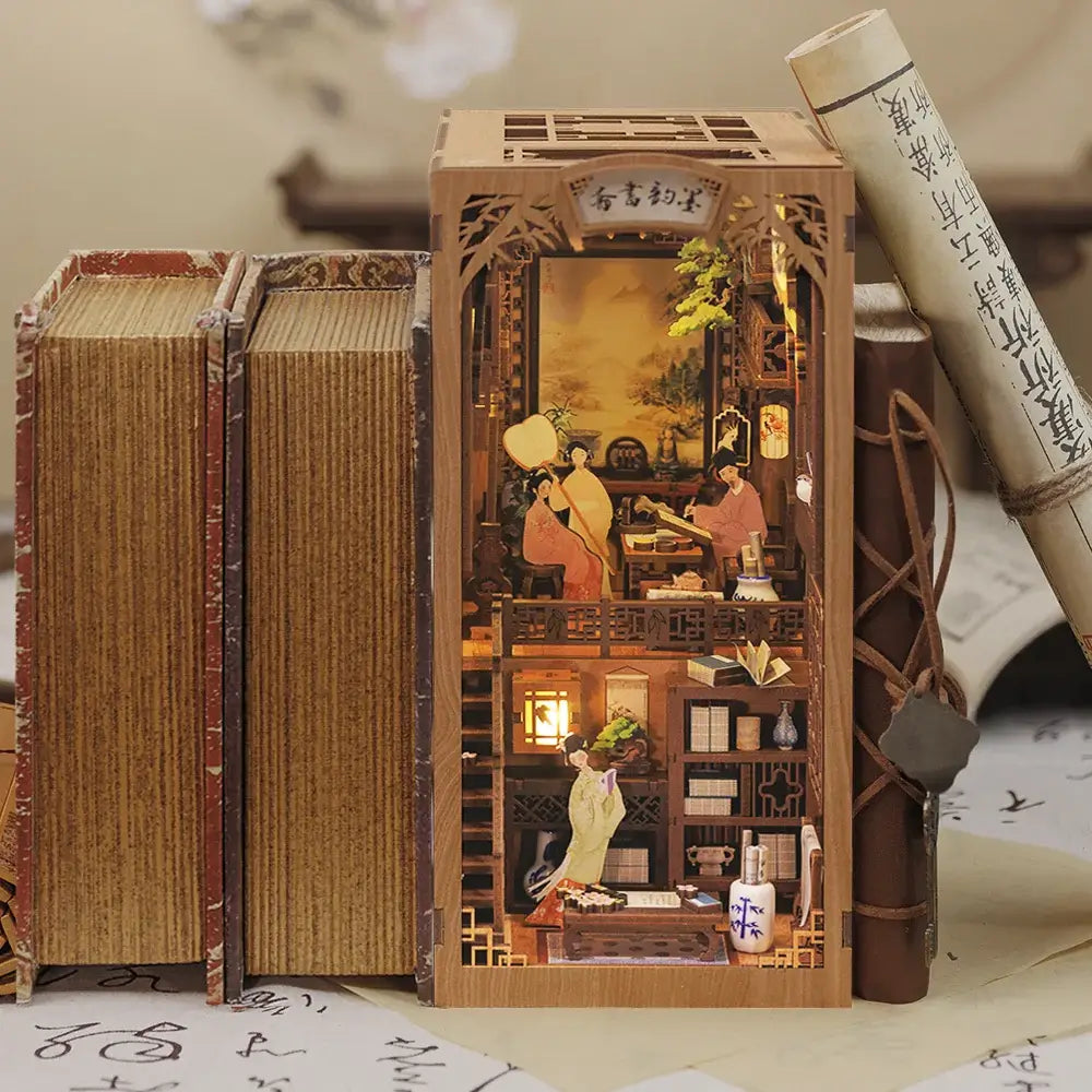 Ink Rhyme Bookstore DIY Book Nook Kit — open display view