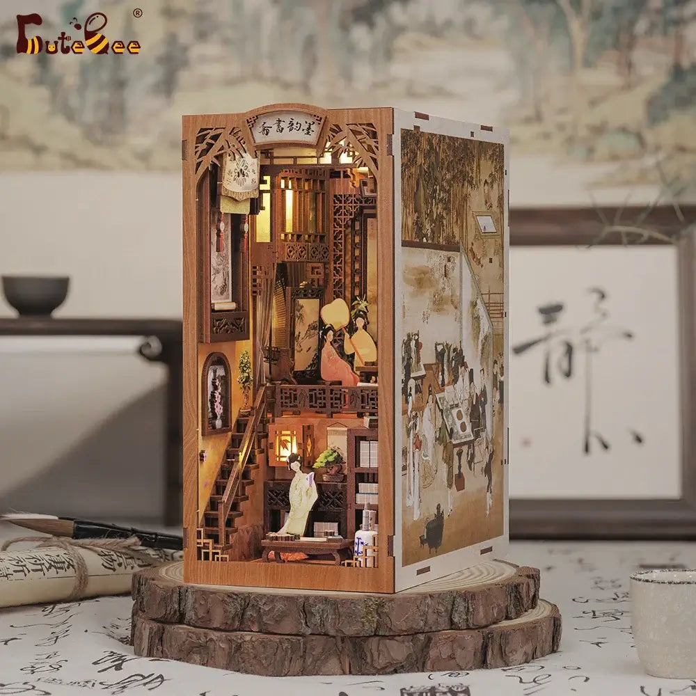 Ink Rhyme Bookstore DIY Book Nook Kit — detalied side view