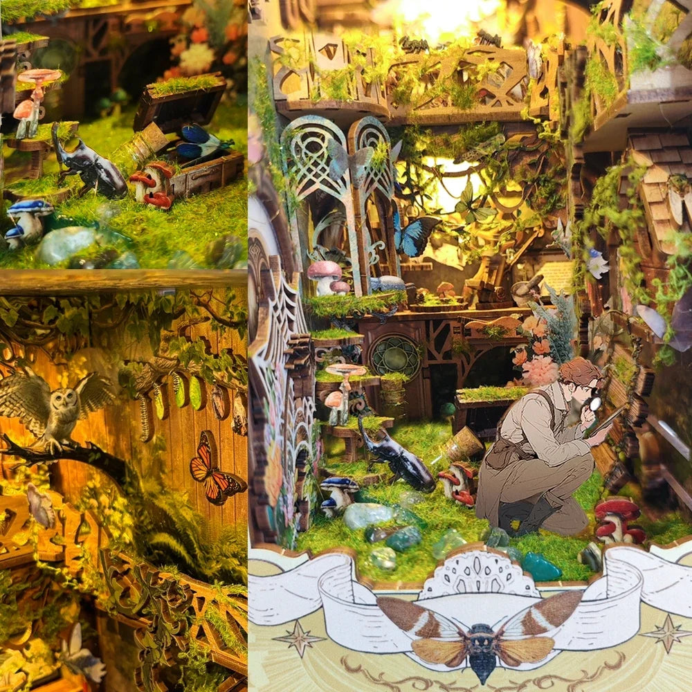 Insect Story DIY Book Nook Kit — angled close-up