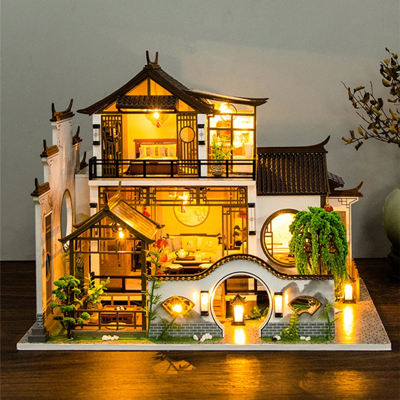 music cover doll DIY Miniature House Kit — angled close-up