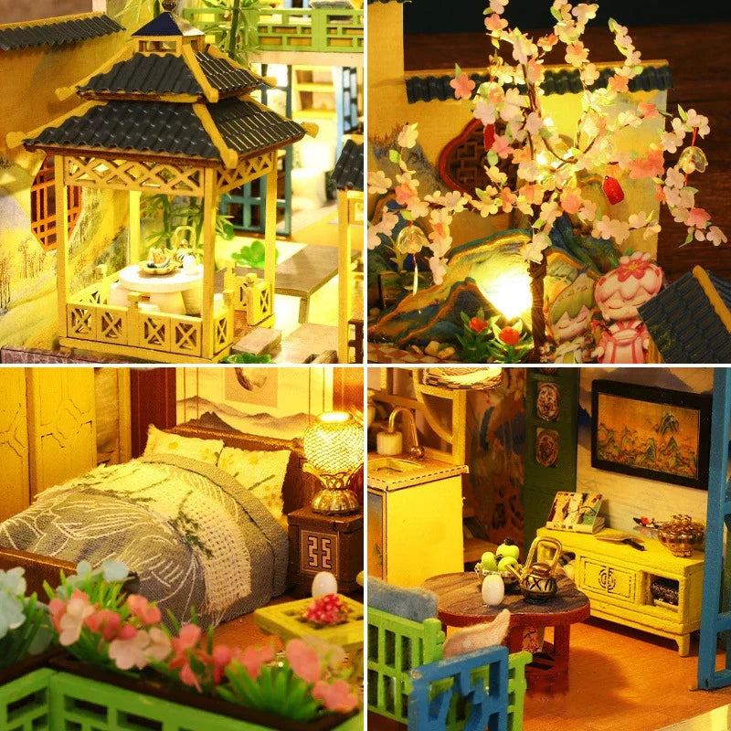 Japanese Garden DIY Miniature House Kit — scene view