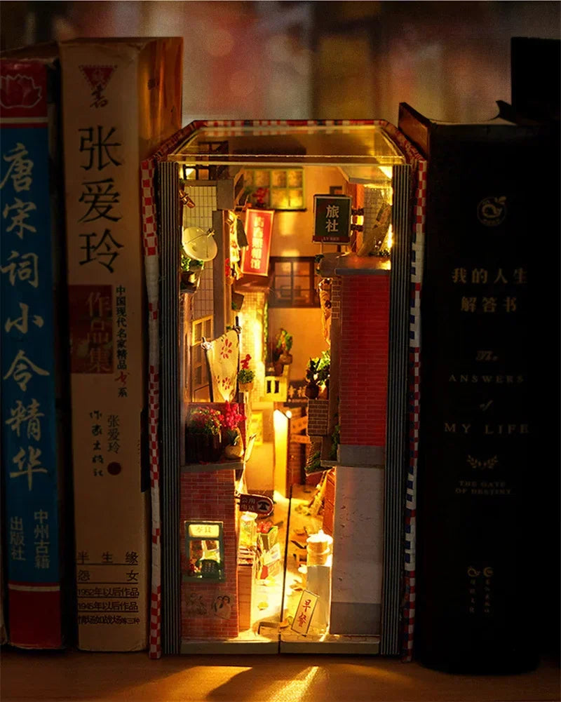 Japanese Town DIY Book Nook Kit — angled close-up