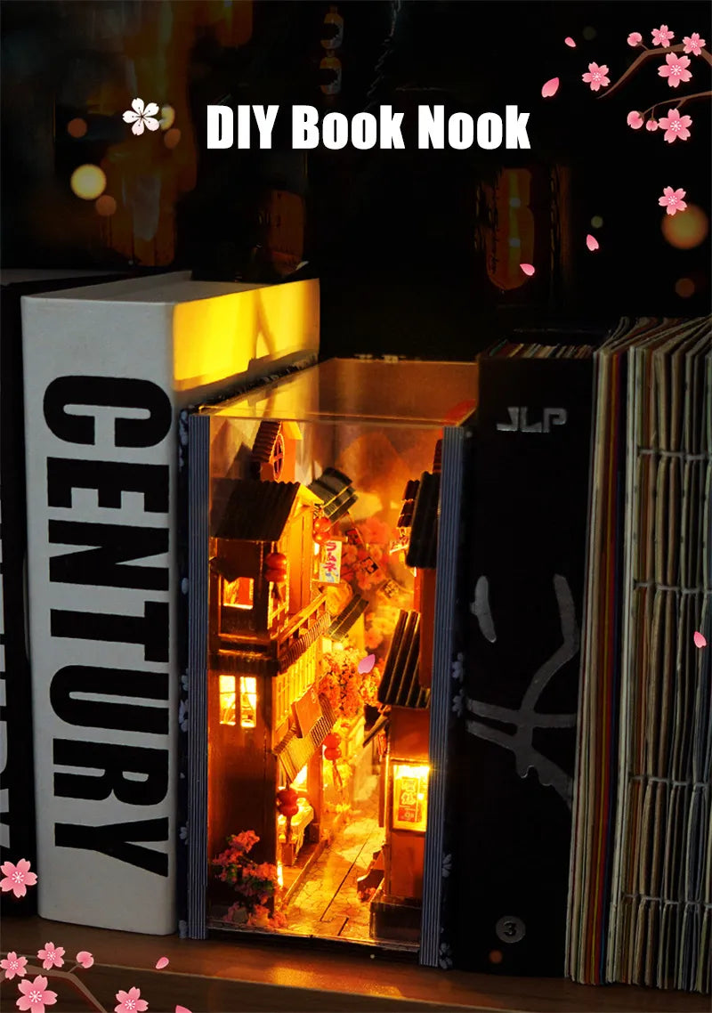 Japanese Town DIY Book Nook Kit — scene view