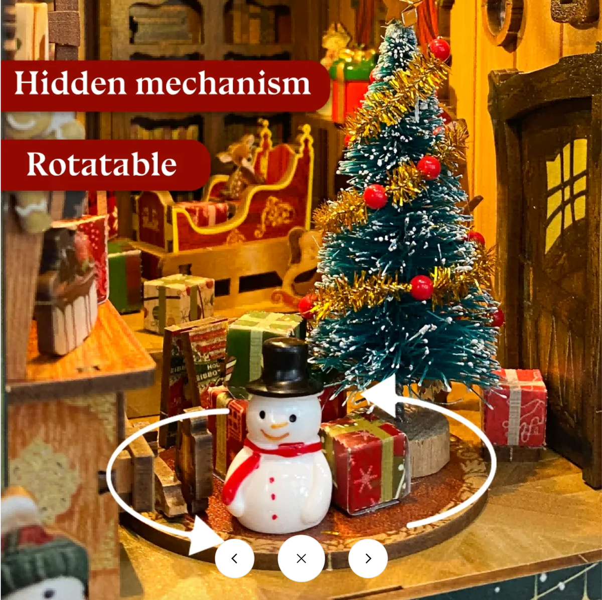 Jingle Cabin DIY Book Nook Kit — open display view