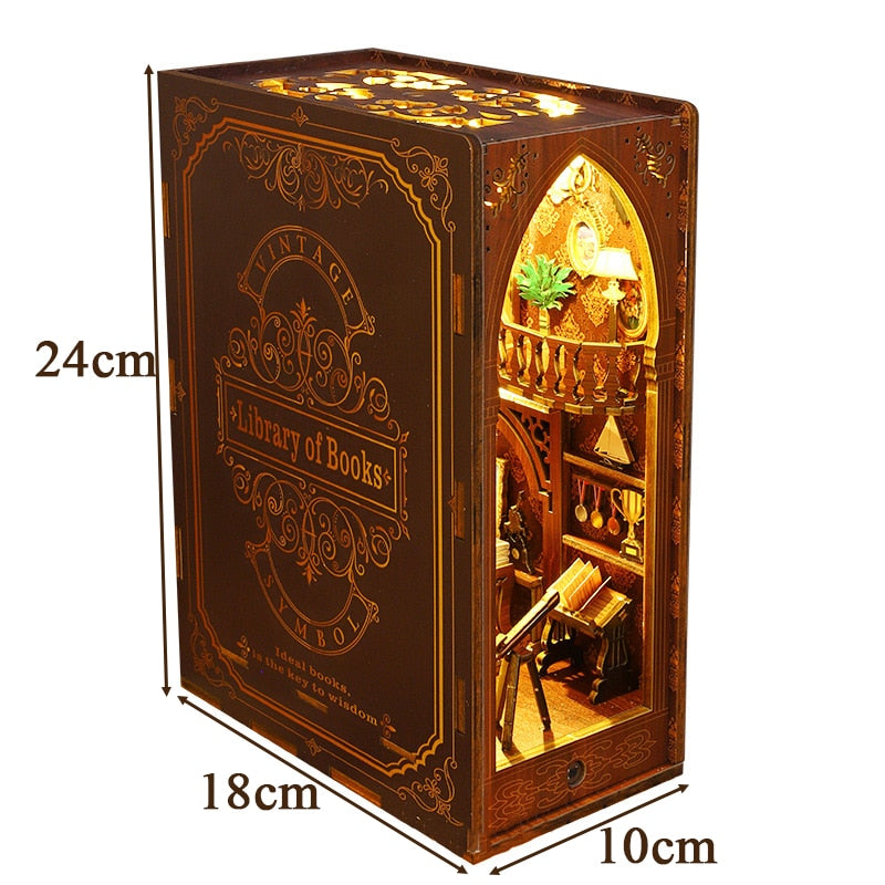 Library Of Books DIY Book Nook Kit — angled close-up