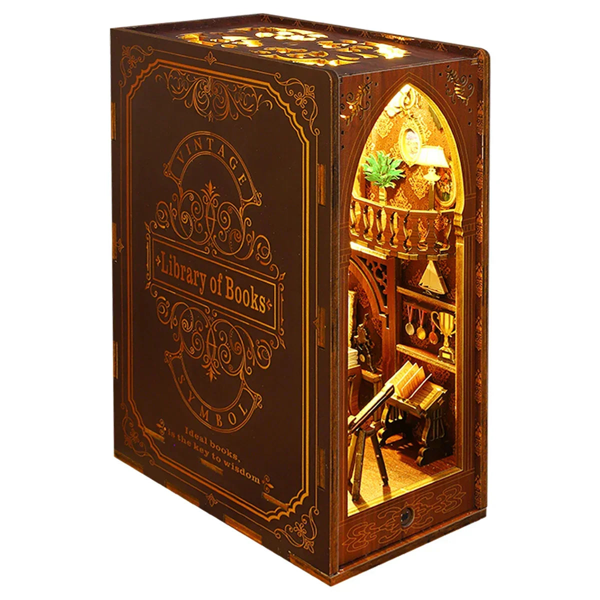 Library Of Books DIY Book Nook Kit — detalied side view