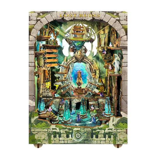 Lost Ruins DIY Book Nook Kit — detalied side view