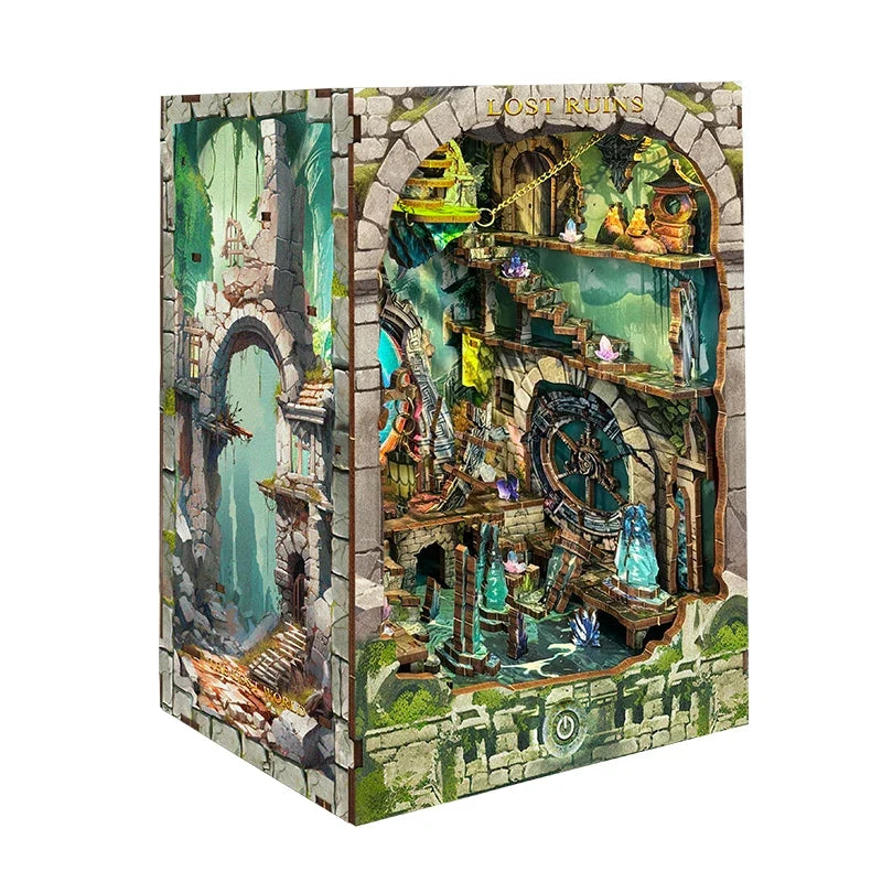 Lost Ruins DIY Book Nook Kit — open display view