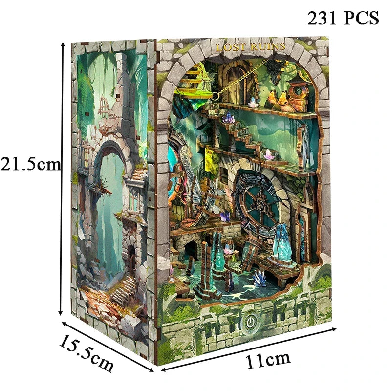 Lost Ruins DIY Book Nook Kit — scene view
