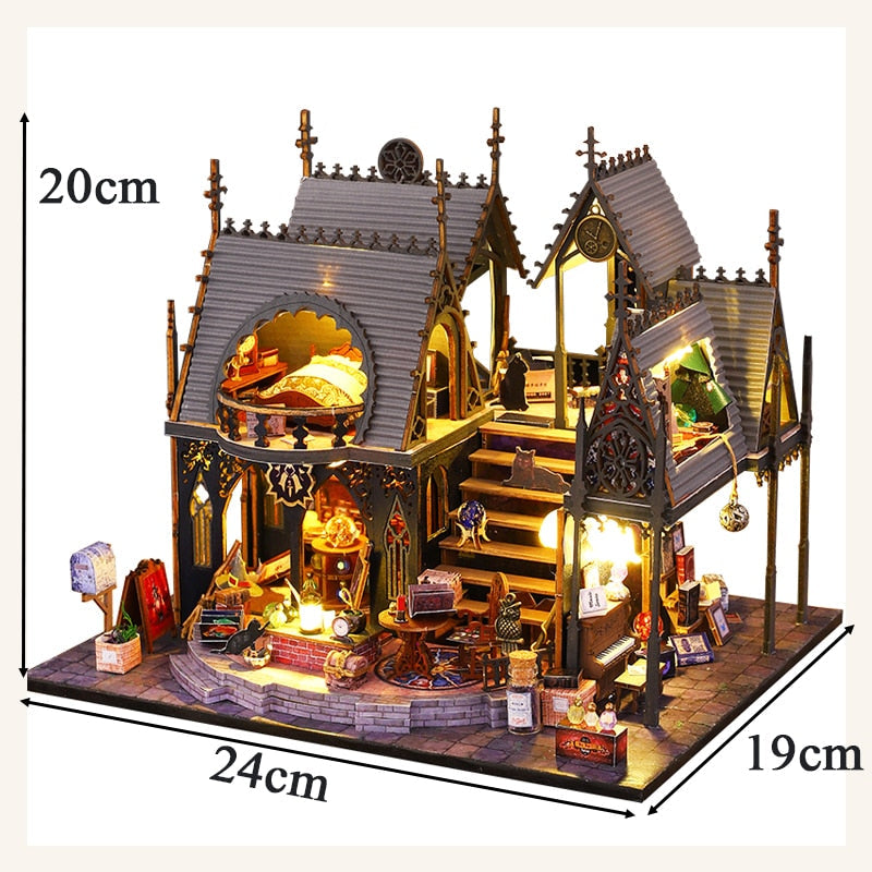 Luna Magic Retro DIY Miniature House Kit — scene view
