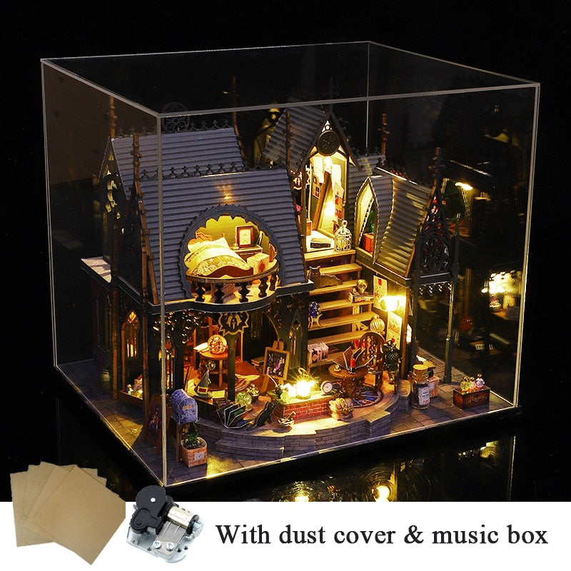 Luna Magic Retro DIY Miniature House Kit — detalied side view