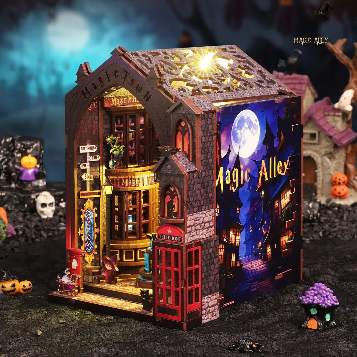 Magic Alley DIY Book Nook Kit — open display view
