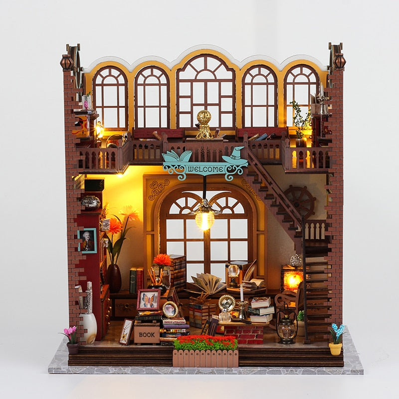 Magic Book House DIY Dollhouse Kit — angled close-up