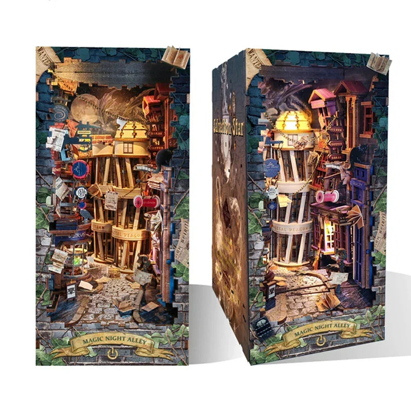 Magic Night Alley DIY Book Nook Kit — scene view