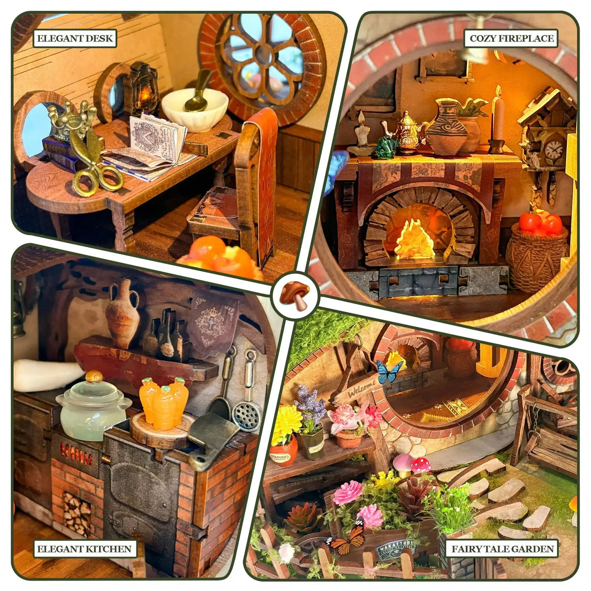 New DIY Wooden Magic Ring Casa Doll Houses Miniature Model — front angle