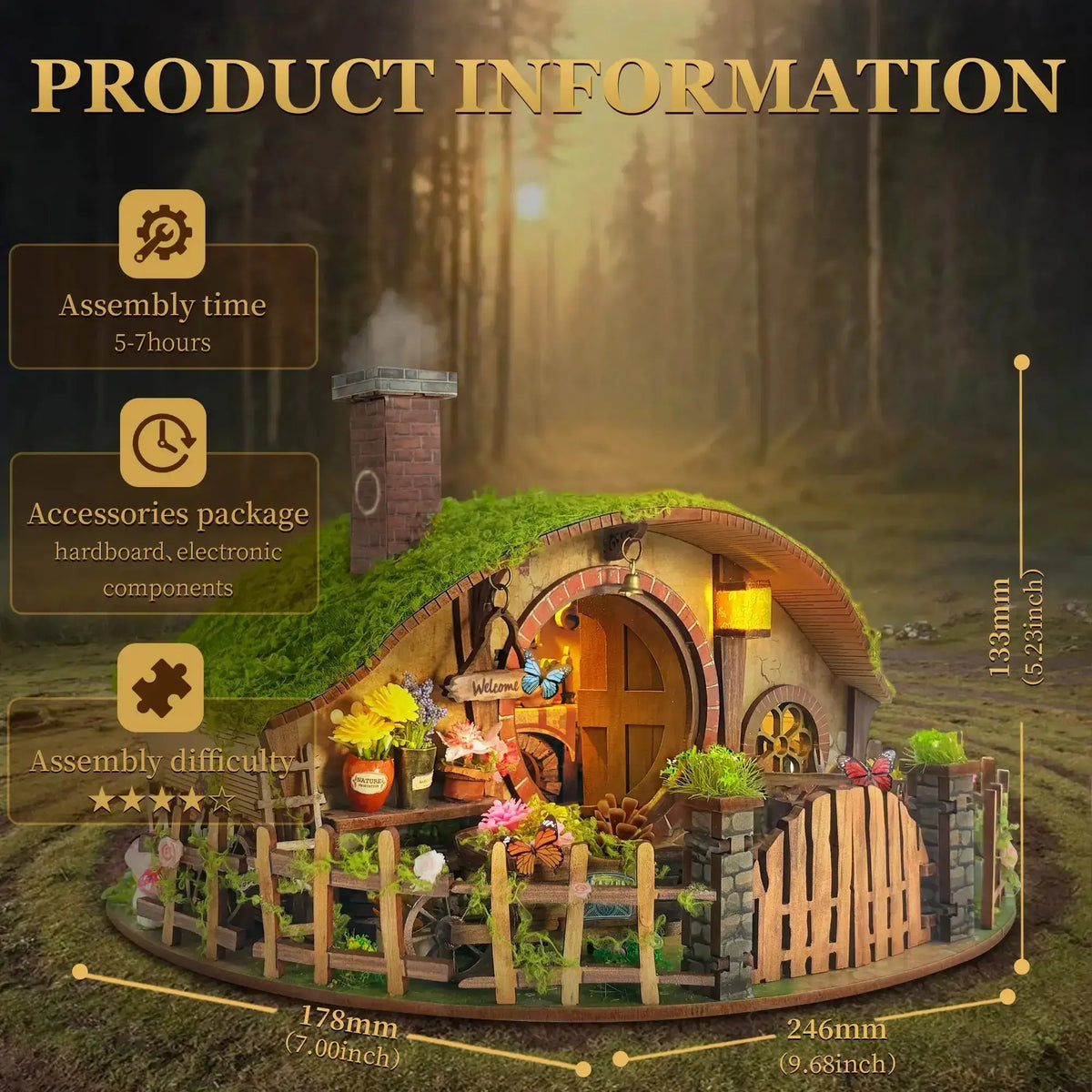 New DIY Wooden Magic Ring Casa Doll Houses Miniature Model — scene view