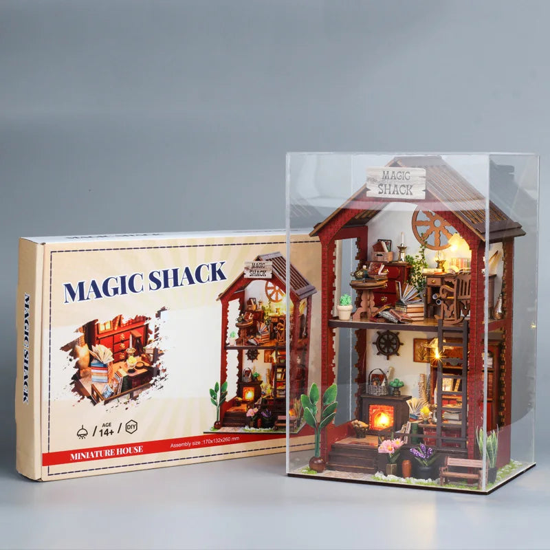Magic Shack DIY Miniature House Kit — open display view
