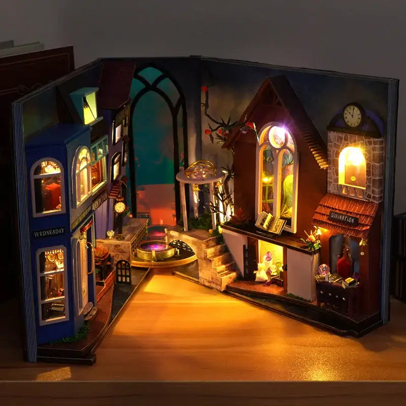 Magic Spell Street DIY Book Nook Kit — open display view