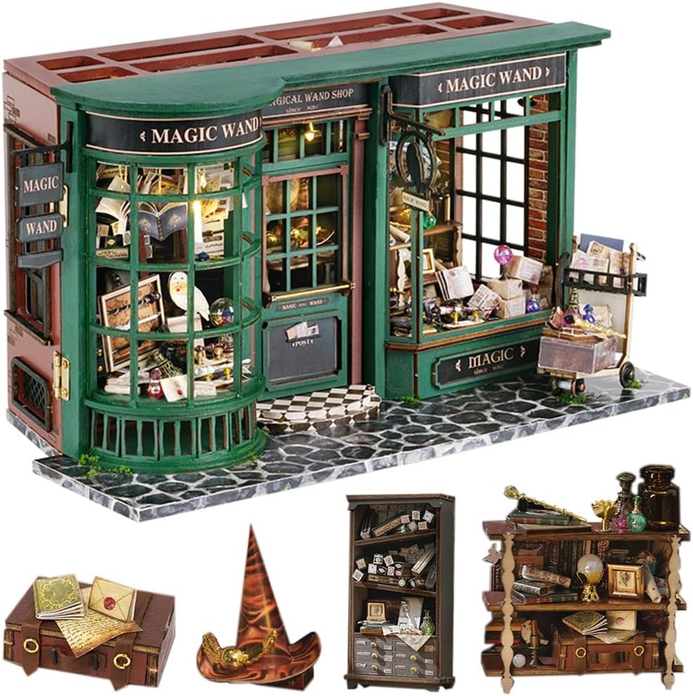 Magical Wand DIY Miniature House Kit — box and pieces