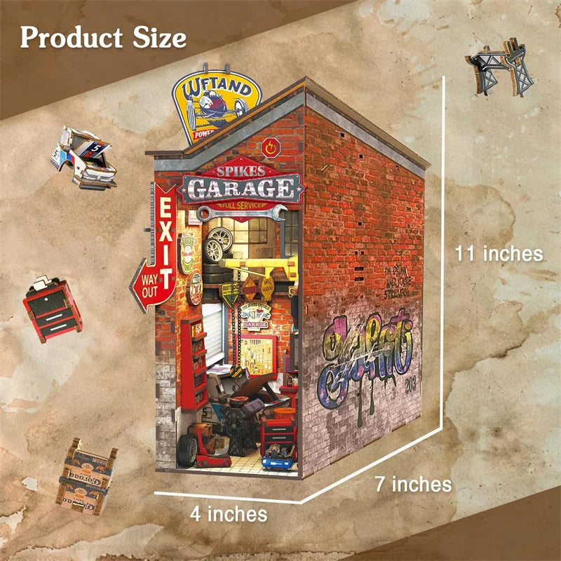 Mechanic Garage DIY Book Nook Kit — front angle