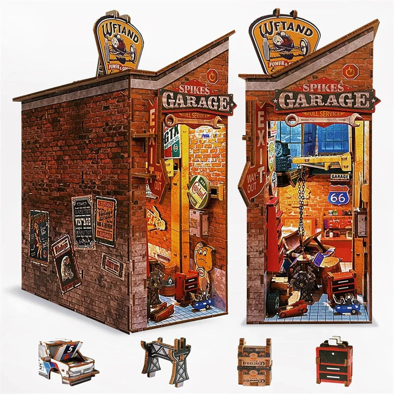 Mechanic Garage DIY Book Nook Kit — scene view