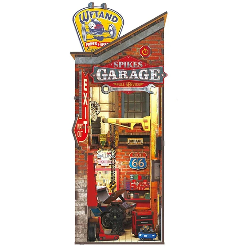 Mechanic Garage DIY Book Nook Kit — box and pieces