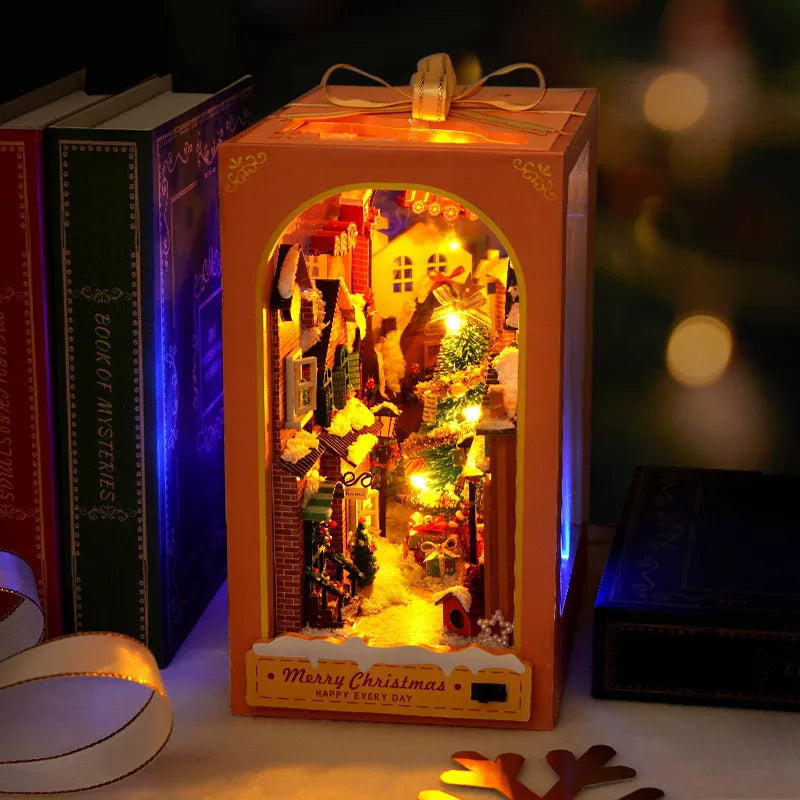 Merry Christmas DIY Book Nook Kit — front angle