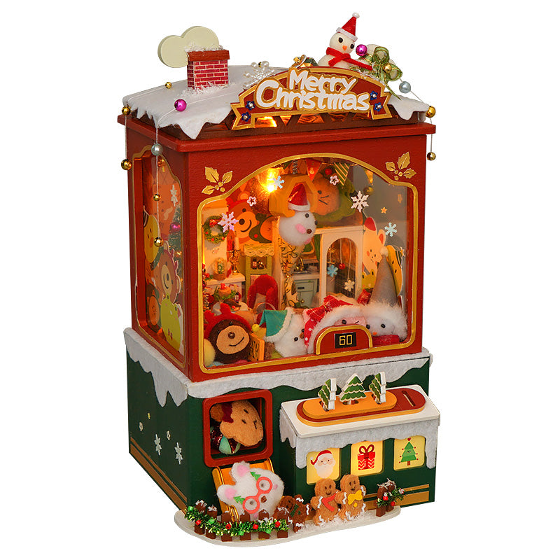 Merry Christmas DIY Dollhouse Kit — detalied side view