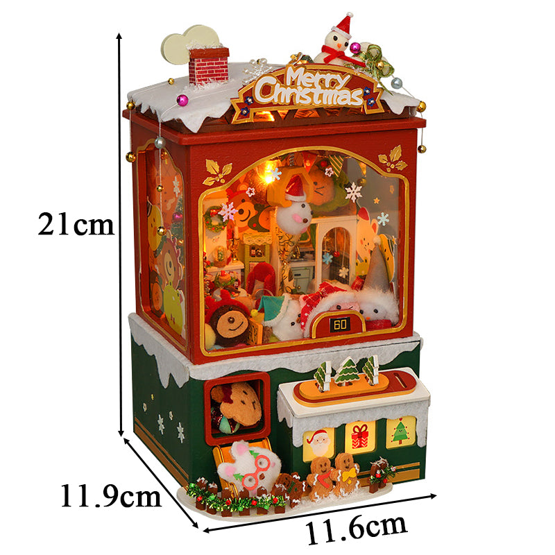 Merry Christmas DIY Dollhouse Kit — front angle