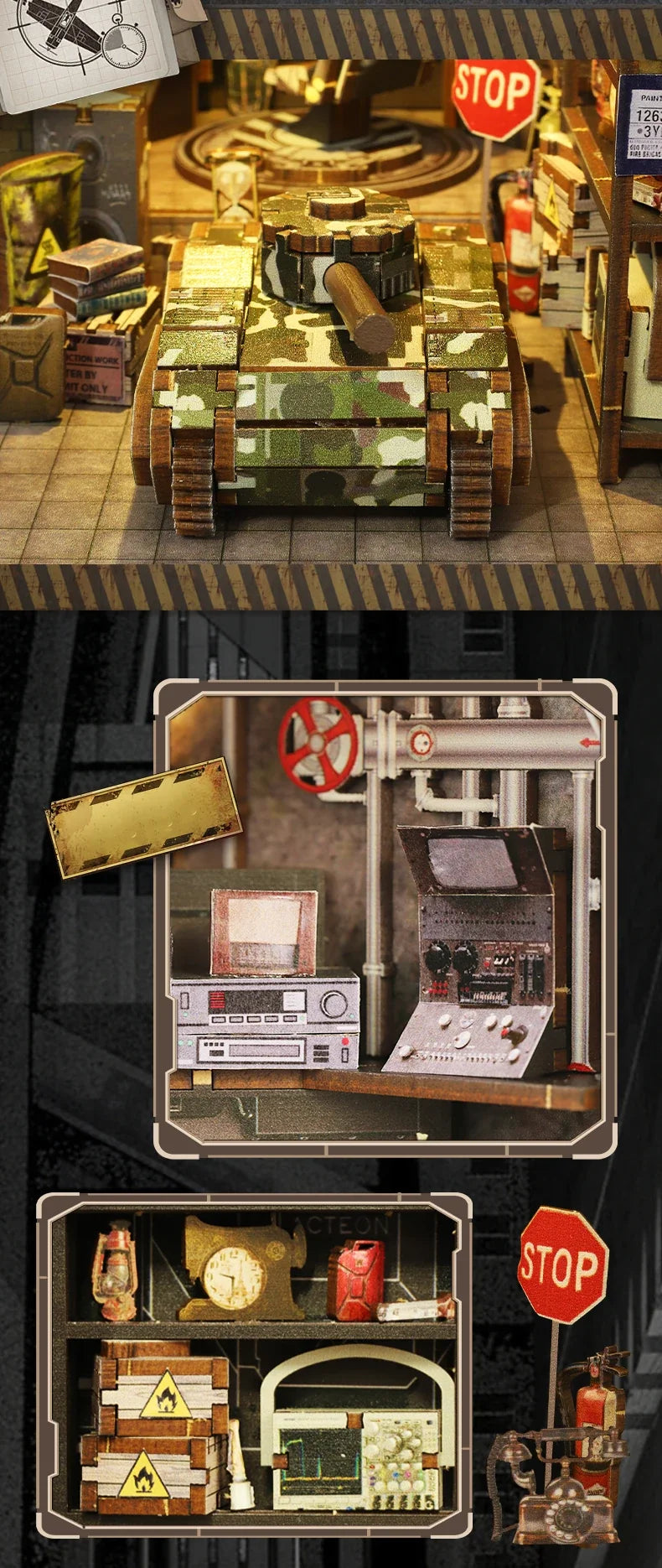 Military Base Book Nook Kit — angled close-up
