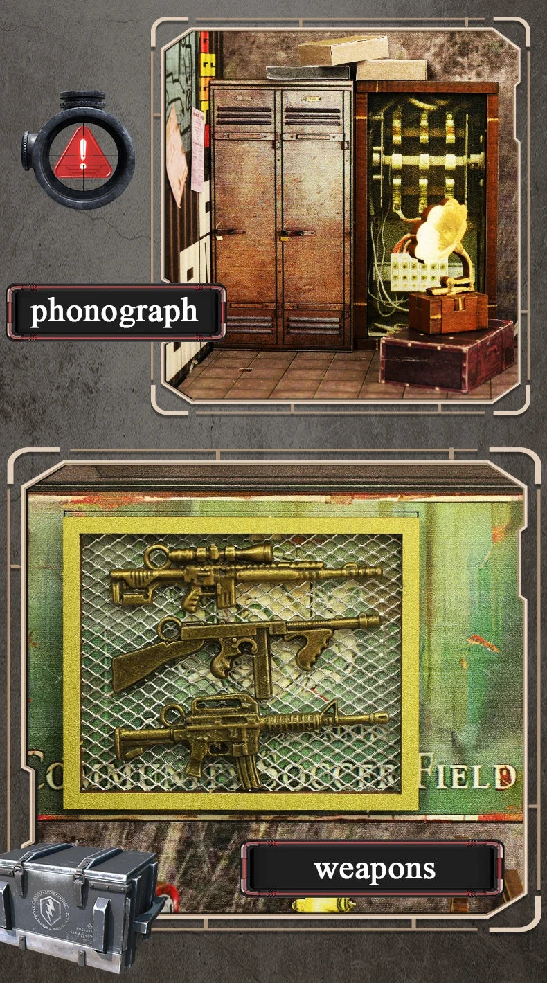 Military Base Book Nook Kit — box and pieces