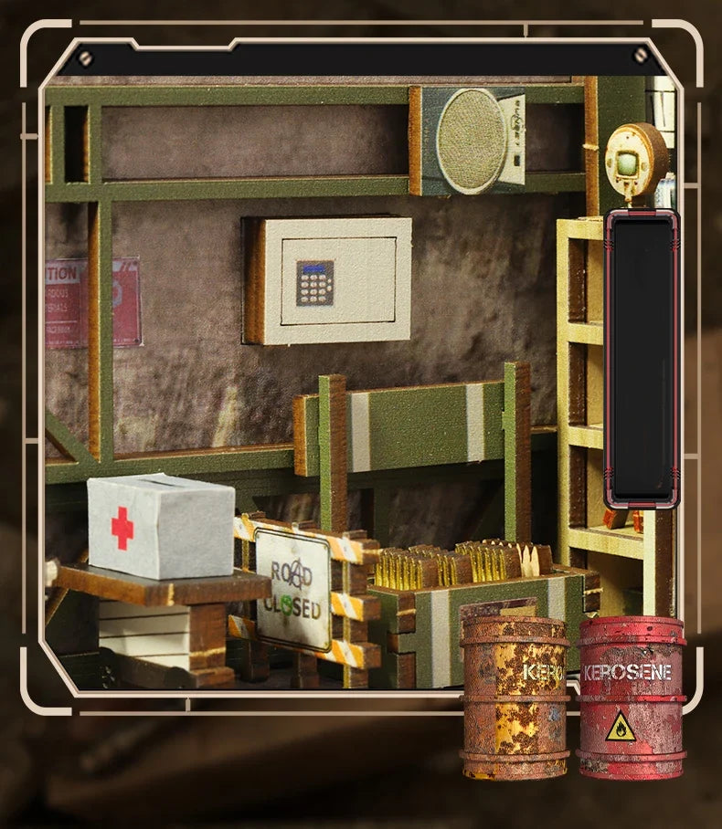 Military Base Book Nook Kit — detalied side view